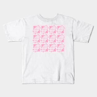 Dark Pink and White Pattern Kids T-Shirt